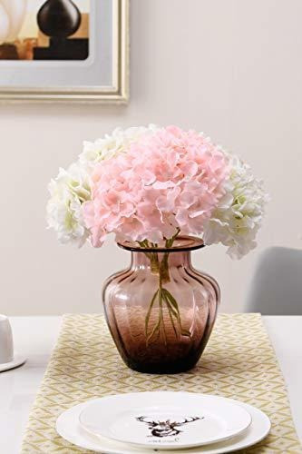 Aviviho White Hydrangea Silk Flowers Heads Paquete De 10 Ivo 1