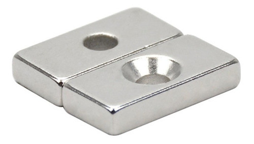 15pcs. Imã De Neodimio Retangular 20x10x4mm Com Furo - N35 1