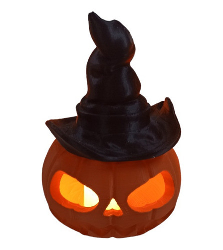 Calabaza Halloween Luz Calabaza Sombrero Bruja Caramelera 1