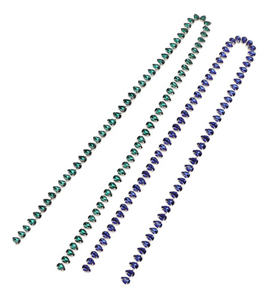 Rhinestone Claw Chain Trim, 2 Peças, Cristal, Decorativo, El 1