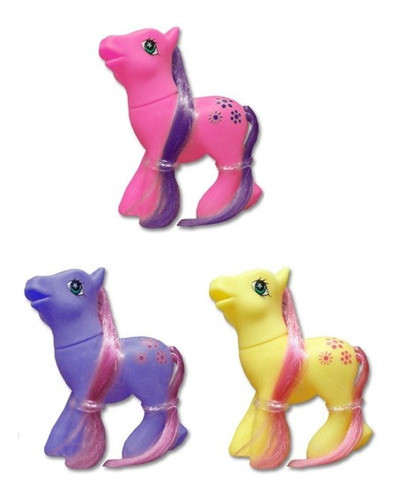 Set X 3 Mini Ponys Caballitos Articulado Pony Muñeco Niño 0