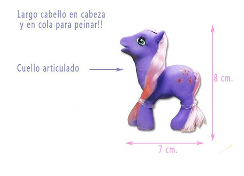 Set X 3 Mini Ponys Caballitos Articulado Pony Muñeco Niño 1
