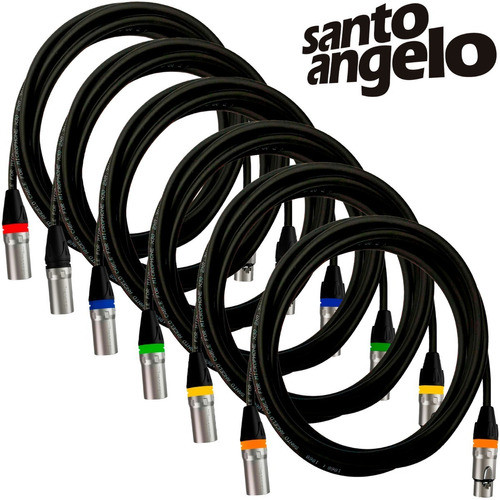 7 Cabos De Microfone Balanceado Xlr Santo Angelo - 07 Metros 1