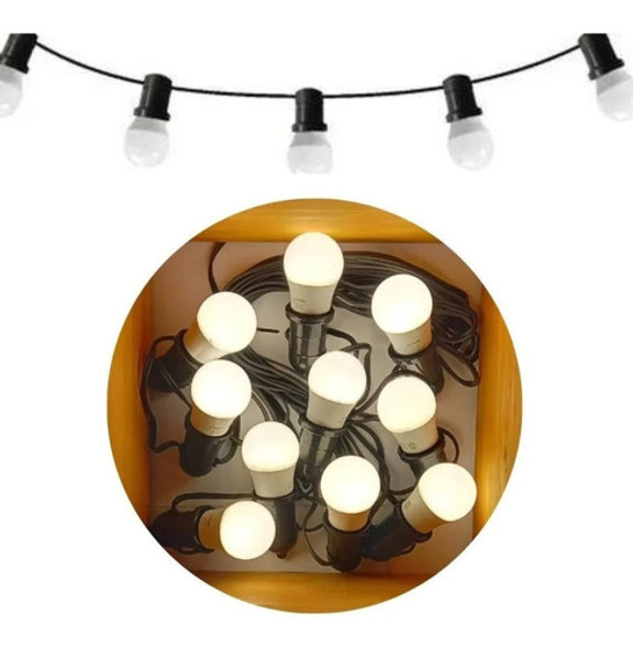 Guirnalda De Luces Led 10 Metros Opal Retro Vintage Kermesse 0