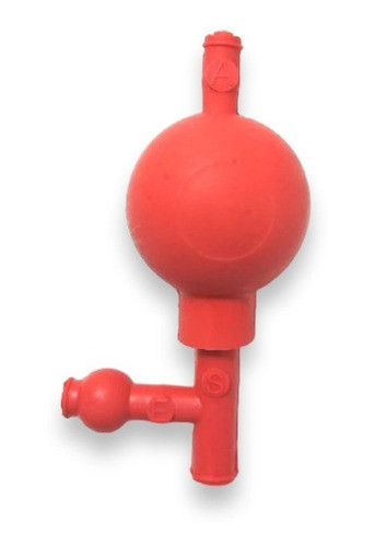 Pipetador Tipo Pêra 3 Vias Vermelho Para Pipeta Sorológica 0