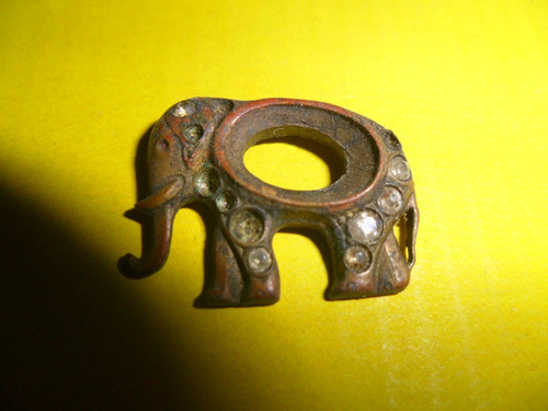 Antiguo Elefante Elefantito Miniatura Colgante Dije Piedra 0