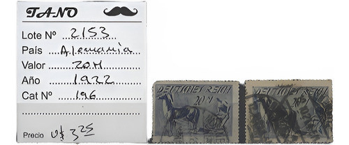 Lote2153 Alemania 20 Mark Año 1922 X2 Ejempl. Cat#196 0