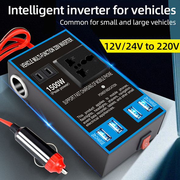 Inversor De Energia Para Carro 12v 24v A 110v 220v 1500w Mul 1