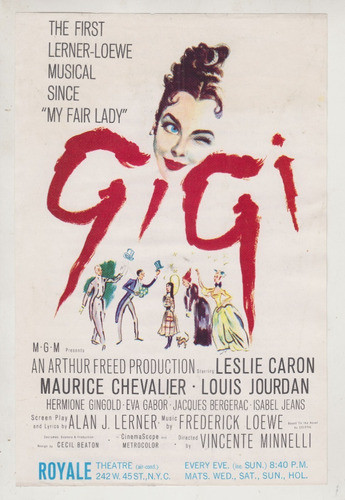 1958 Cine Flyer Del Film Gigi Royal Theatre New York Vintage 0