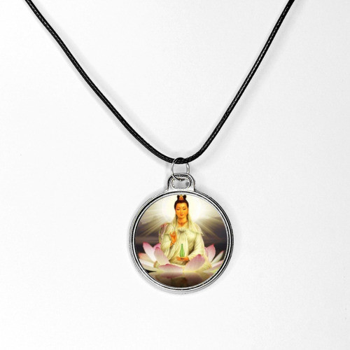 Pingente Colar Arte Em Resina Deusa Kuan Yin De 0