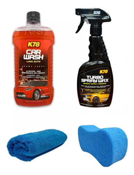 Kit Lavado Premium Auto Moto K78 + Manopla + Microfibra 0