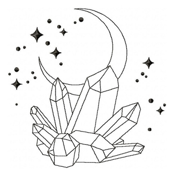 Matriz Para Bordado Maquina Esotérico Cristales Lunares 4570 0