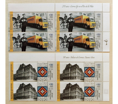 2018 Anivers. Correo Argentino Serie Completa (cuadros) Mint 0