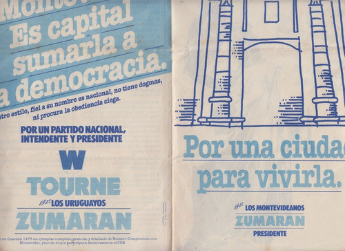 Elecciones 1984 Blancos Folleto Por La Patria Zumaran Tourne 1