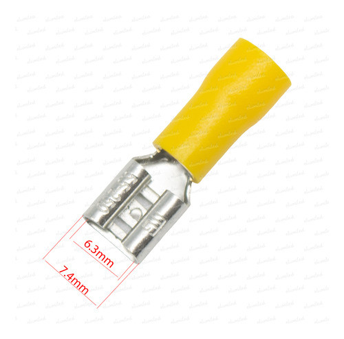 50 Terminales Preaislado Pala Hembra 6.3mm C15 2.6-6.5mm2 1