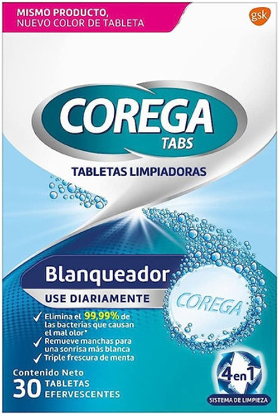 Corega Tabs Blanquedor Para Prótesis Y Aparatos Dentales 1