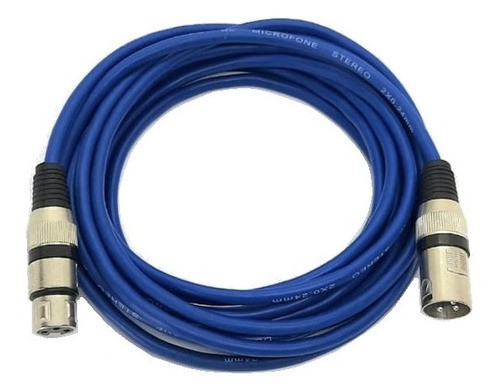 Kit 10 Cabos Microfone/dmx - Xlr/canon Balanceado 50cm  Azul 1