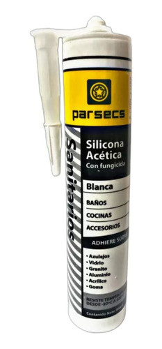 Silicona Acética Blanca Baño Y Cocina Pareces X 280 Cartucho 1