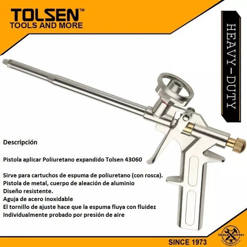 Pistola Aplicar Poliuretano Expandido C/rosca Tolsen 43060 1