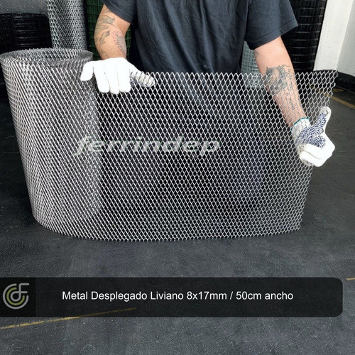 Malla Metál Romboidal Desplegado 8x17mm Rollo 50cm X 3mts 1