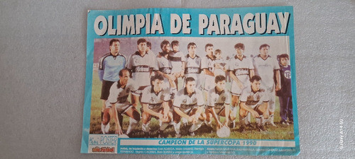 Póster Olimpia De Paraguay Campeón Supercopa 1990 0