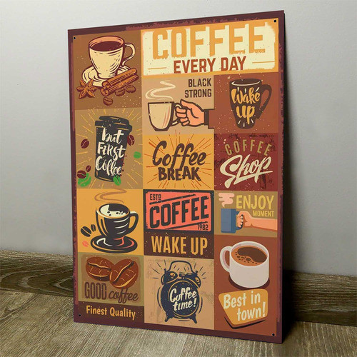Chapa Retro Vintage Cartel Cuadro Decorativo Cocina Cof009 0
