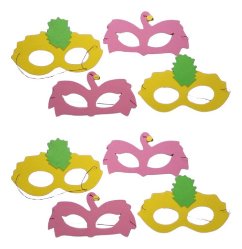 Antifaz Flamenco Piña Antifaces Goma Eva Cotillon Piña X10 0