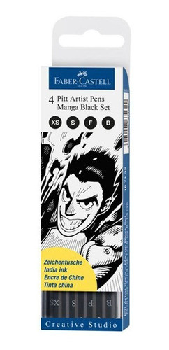 Faber-castell Set Artist Pens Manga Black - 4 Unidades - Mos 0