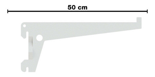 Suporte Cremalheira Simples Branco 50cm Para Prateleira 1