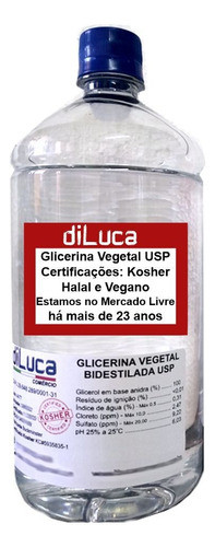 Glicerina Vegetal Bidestilada Usp Kosher Halal Vegana 5 Kg 0