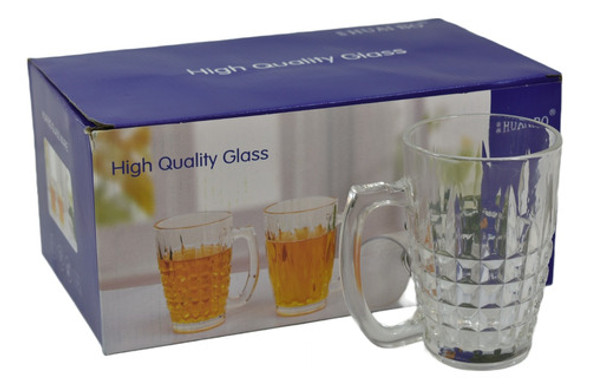 Juego De Jarra Vaso Cervecero De Vidrio X6 Unidades - 315ml 0