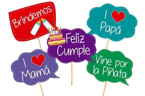 Kit Imprimible Cumple 1 Año Cartelitos Con Frases Y Figuras 0