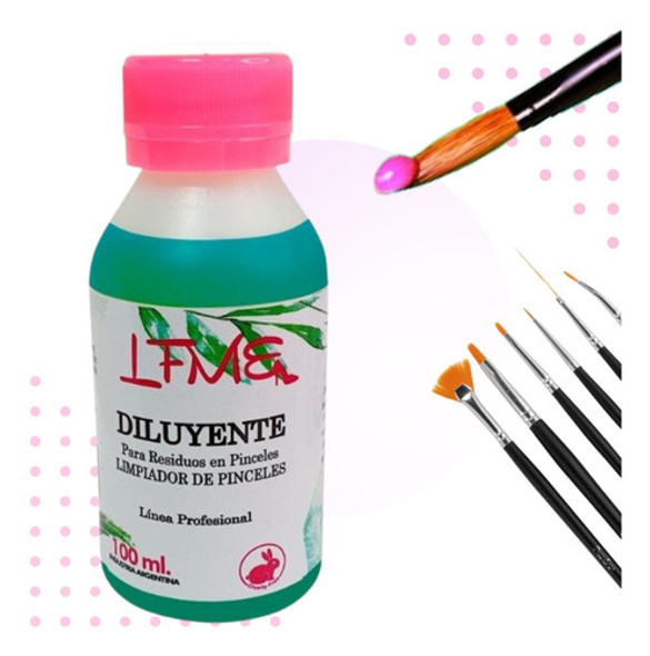 Limpiador De Pinceles 100ml Acrilico Gel 12 Uni Anmat Lfme 1
