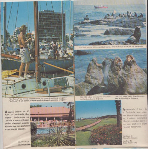 Punta Del Este Antiguo Folleto Turistico Deslegable Vintage 1