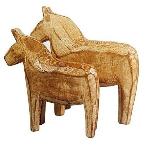 Kiaotime Juego De 2 Vintage Decorativos Inacabado Caballo Es 1