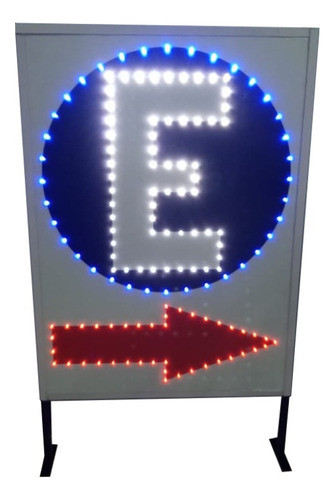 Cartel Led Estacionamiento 70 X 50 Cm Doble Faz 0