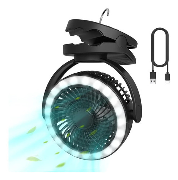 Tenzda Camping Fan Con Linterna Led, Ventilador Portátil Rec 0
