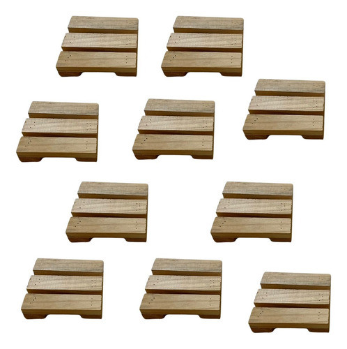 Kit 10 Mini Decks Piso Madeira Pinus Modular Piscina Jardim 0