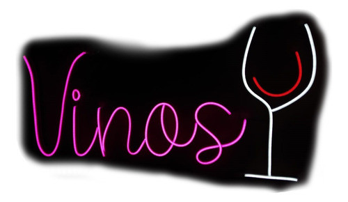 Cartel Neon Led Vinos Decoracion Vinoteca 0