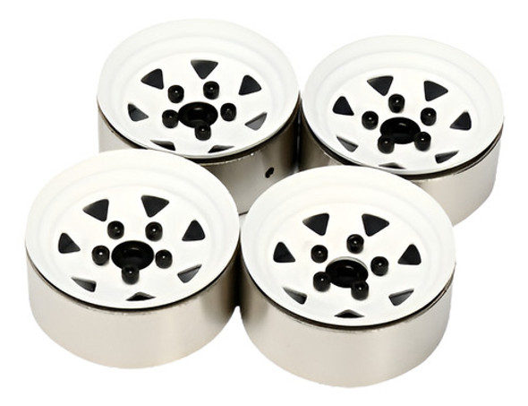 1/10 4pcs Crawler Rc Metal Blanco Rueda Llanta Beadlock De 1 0