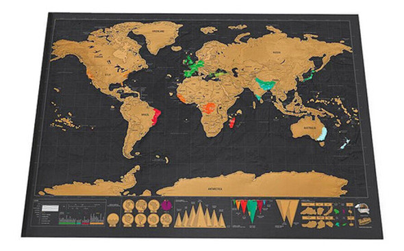 Mapa Mapamundi Para Raspar Rascar Mundo Viaje Palermo 0