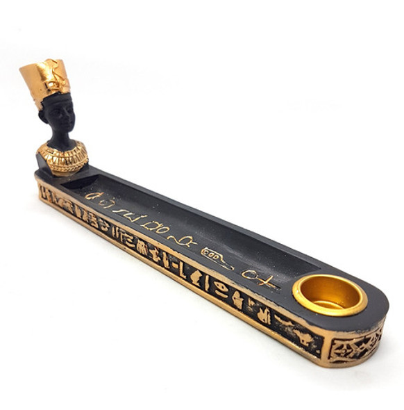 Kit Incensário Egípcio Pto Incenso Flor Laranjeira 9 Varetas 1 Kit Incensário Egípcio Pto Incenso Flor Laranjeira 9 Varetas 1