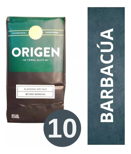 Yerba Mate Origen Barbacua Premium Artesanal Misiones - X10 0