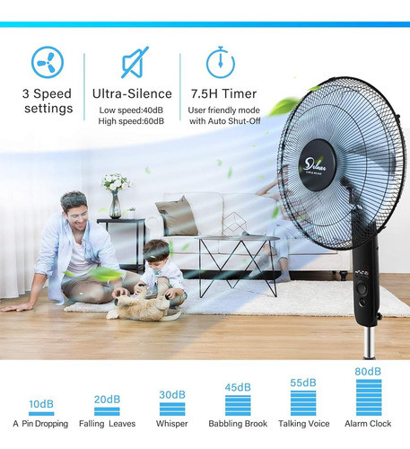 Ventilador De Soporte De Pedestal De Lujo Simple Con Control 1