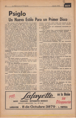 1972 Psiglo Rock Nacional Reportaje Y Foto Revista Hit Nº 26 0