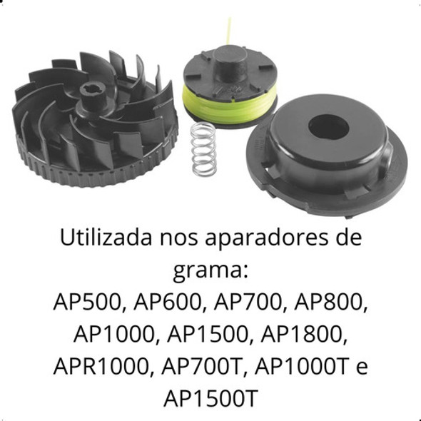 Kit Carretel Roçadeira Aparador Grama Tampa Mola Tramontina 1