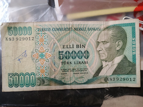 Billete De 50000 Liras Turcas (1997) 0