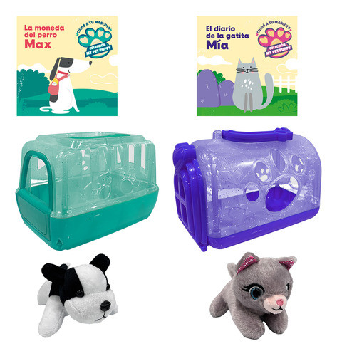 Adopta Tu Mascota X 2 Peluches Con Valija Perro Y Gata 0