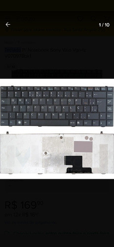 Teclado P/ Notebook Sony Vaio Vgn-fz V070978bk1 0