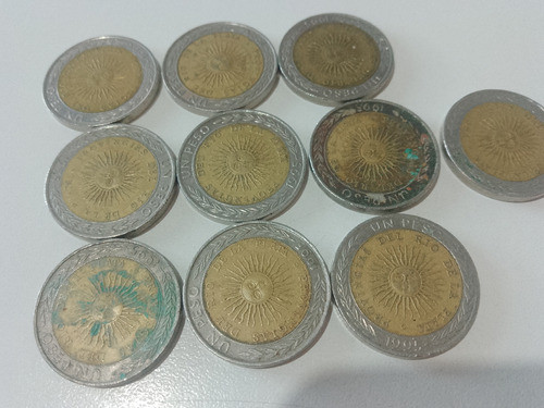Vendo 10 Monedas De 1 Peso, De 1995 Legibles  Provingias 0